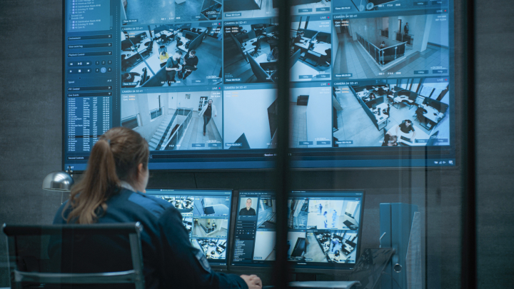 Decentralized school CCTV systems cause inefficiency and poor cross-department coordination, requiring a centralized platform for resource sharing and emergency response.