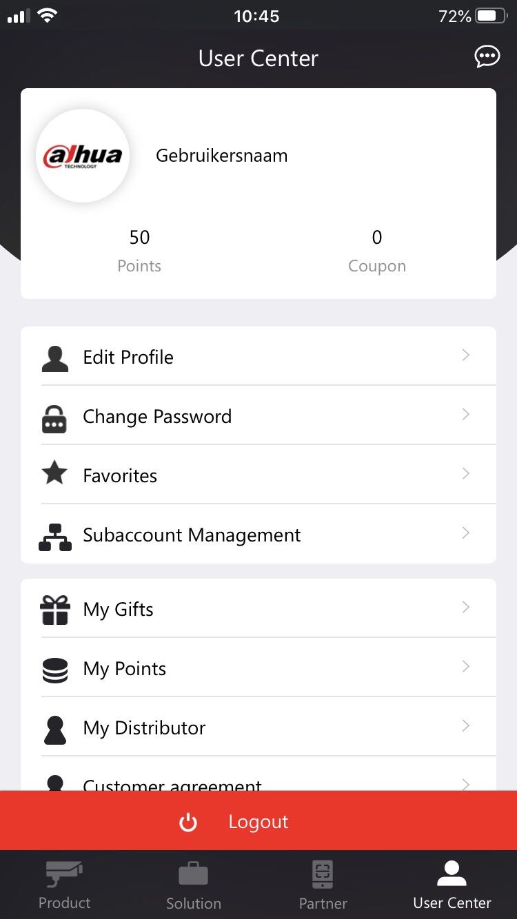 Dahua App Profiel