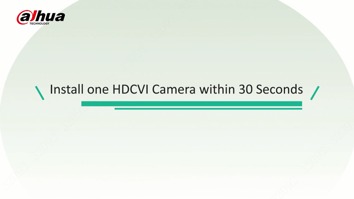 HDCVI Quick-to-install Camera Install Video